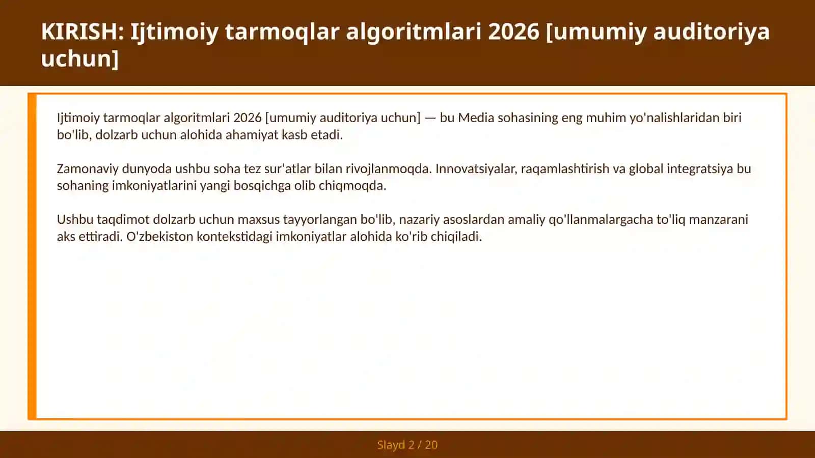 Ijtimoiy tarmoqlar algoritmlari 2026 [umumiy auditoriya uchun] 2