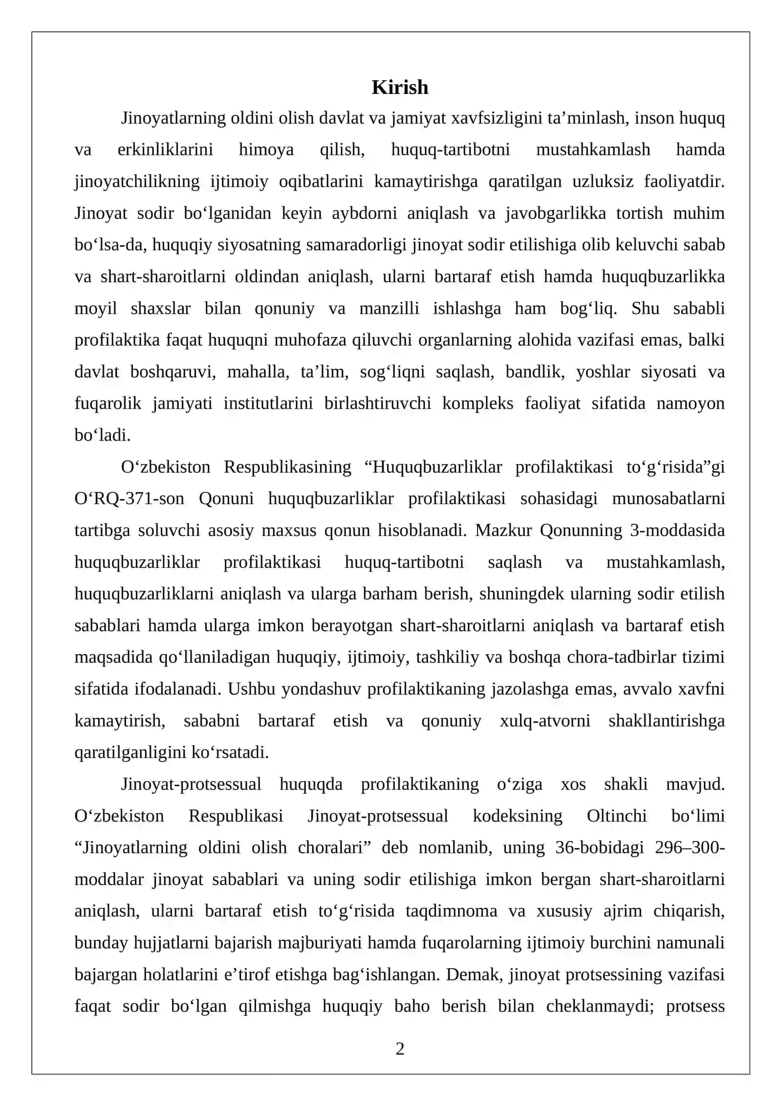 Jinoyatlarning oldini olish va uning ahamiyati 2