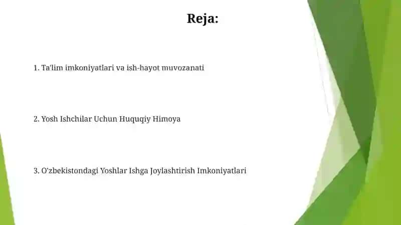 Mehmat qonunchiligida yoshlar uchun imtiyozlar 2