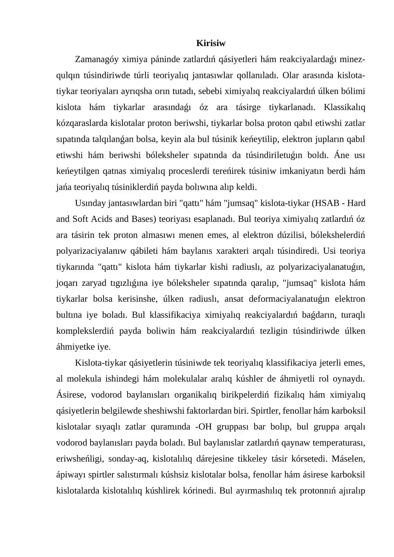 "Qattı" hám "jumsaq" kislota-tiykar teoriyası 2