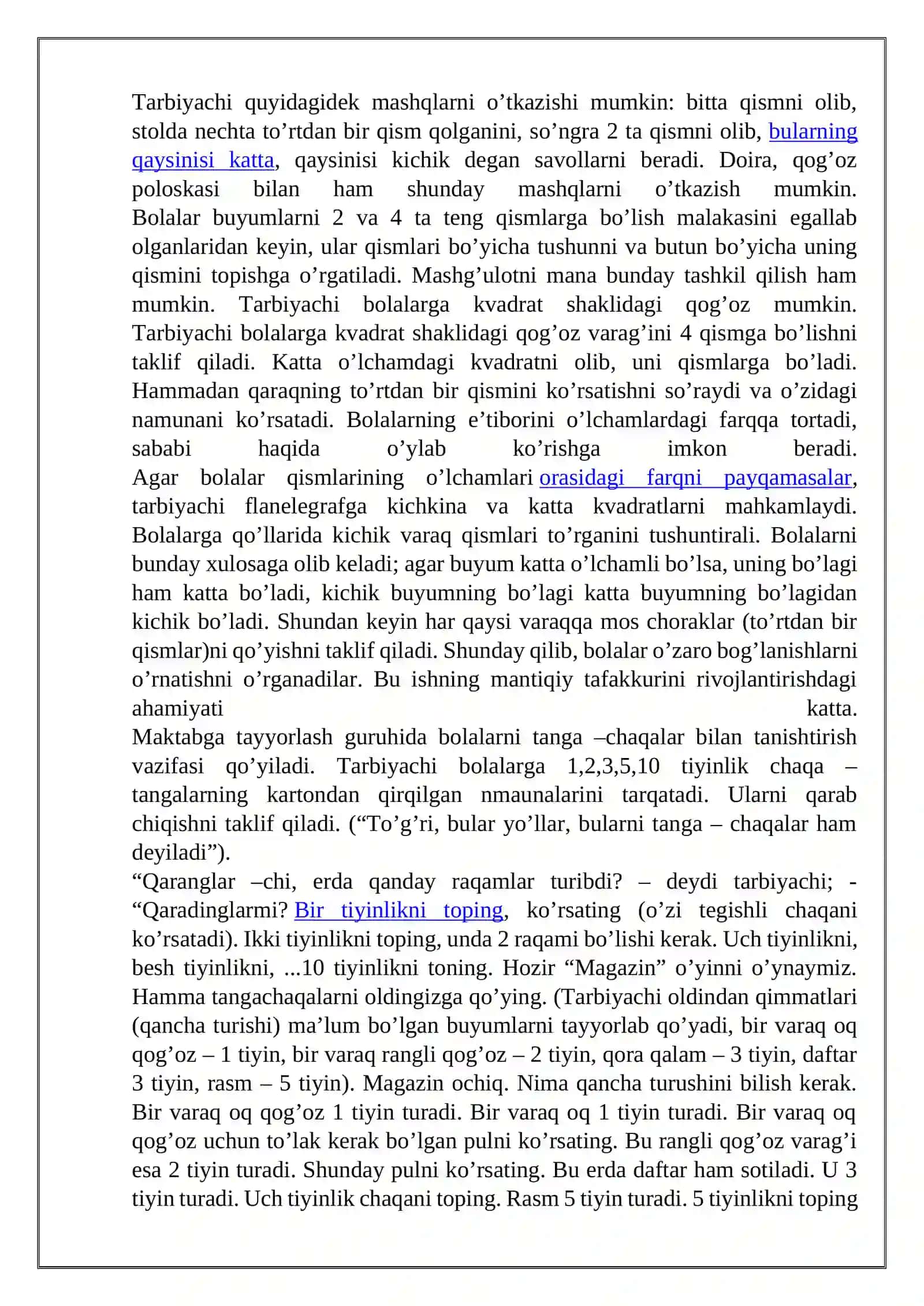 Butun buyumni qismlarga bo'lish 2