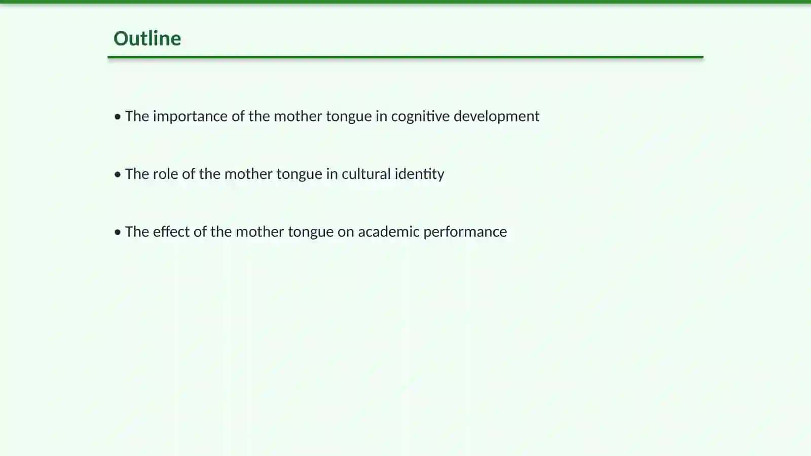 The use of the mother tongue 2