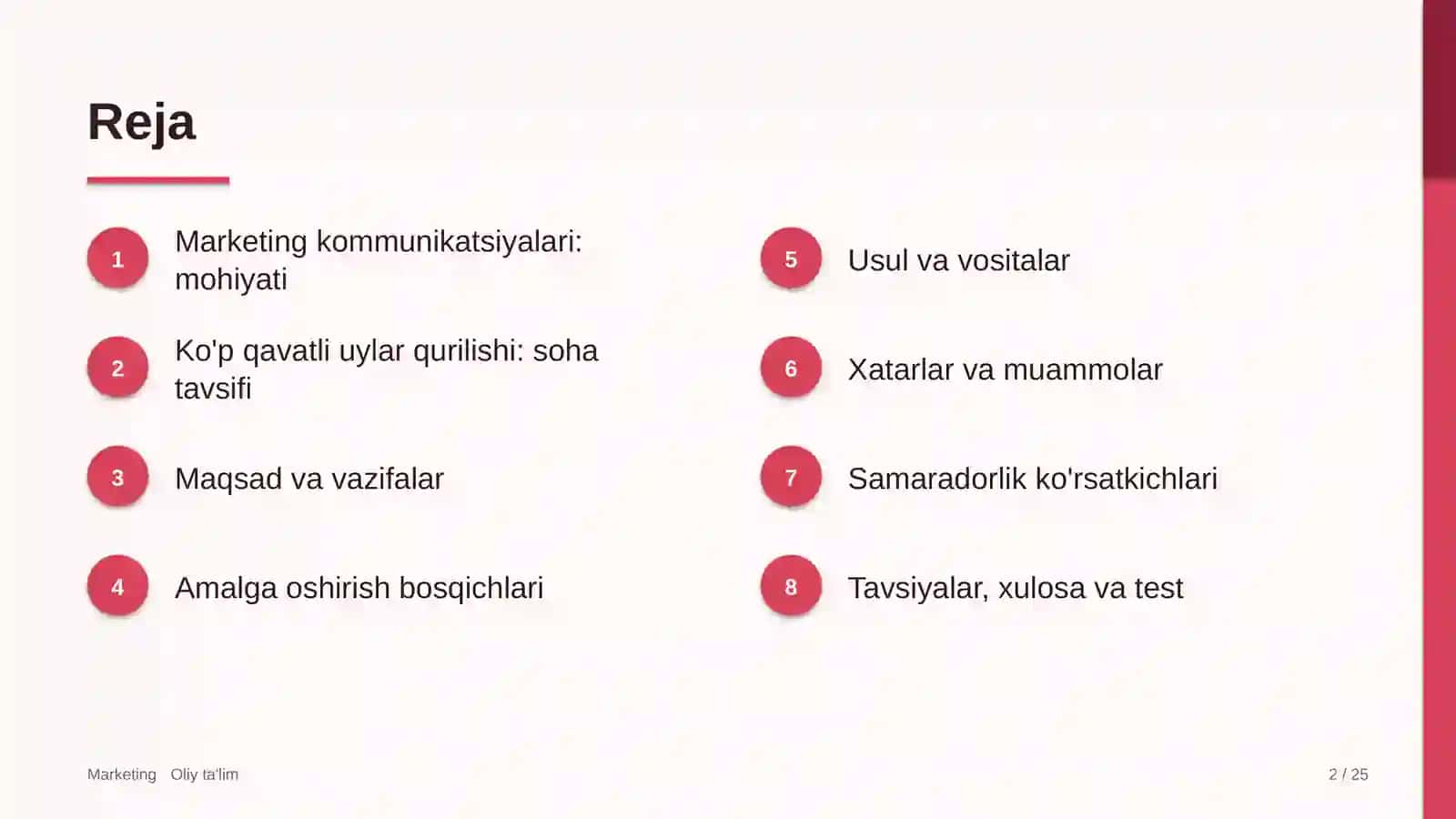 Ko'p qavatli uylar qurilishida marketing kommunikatsiyalari 2