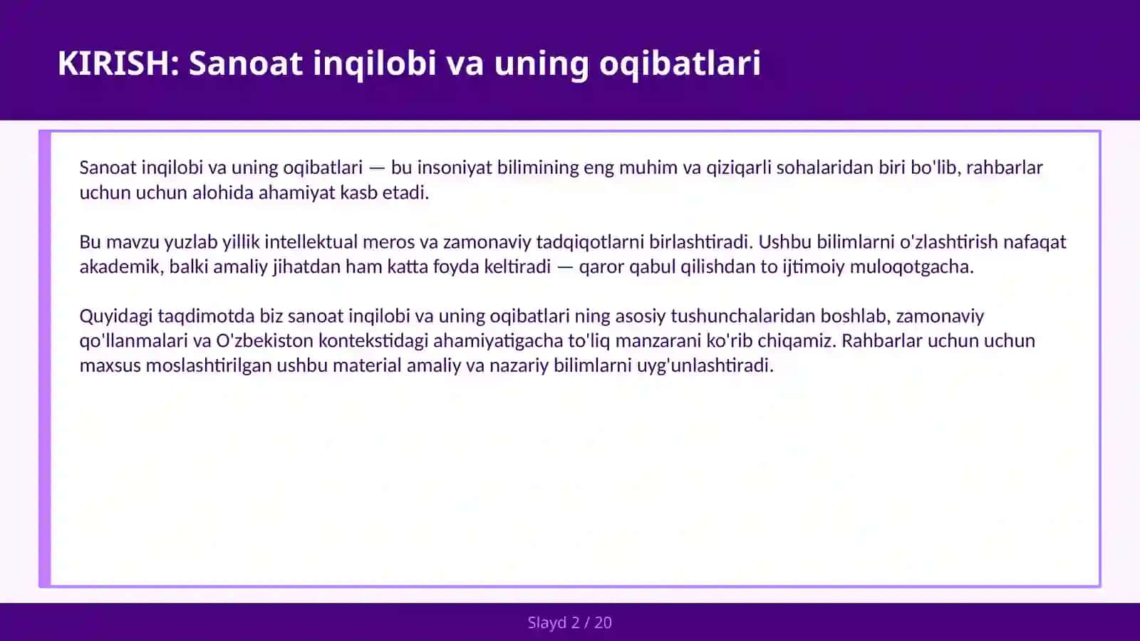 Sanoat inqilobi va uning oqibatlari 2