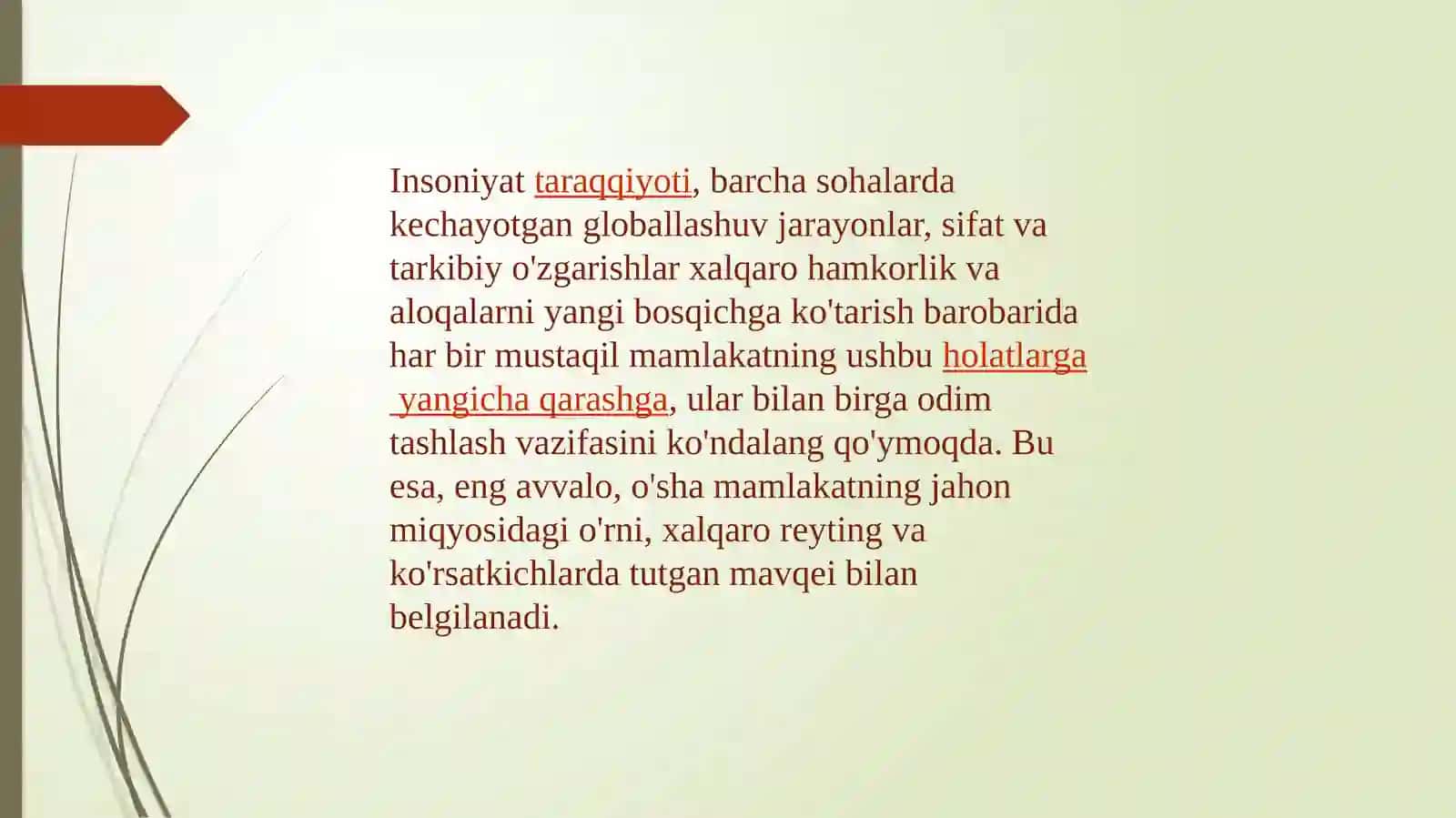 Siyosiy-huquqiy sohadagi ustuvor halqaroreytinglar 2