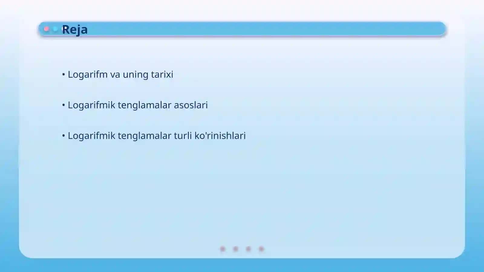 Logarifmik tenglamalar 2