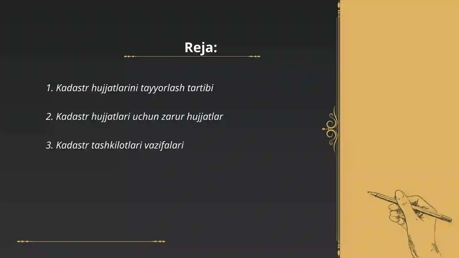 Kadastr hujjatlarini rasmiylashtirish 2