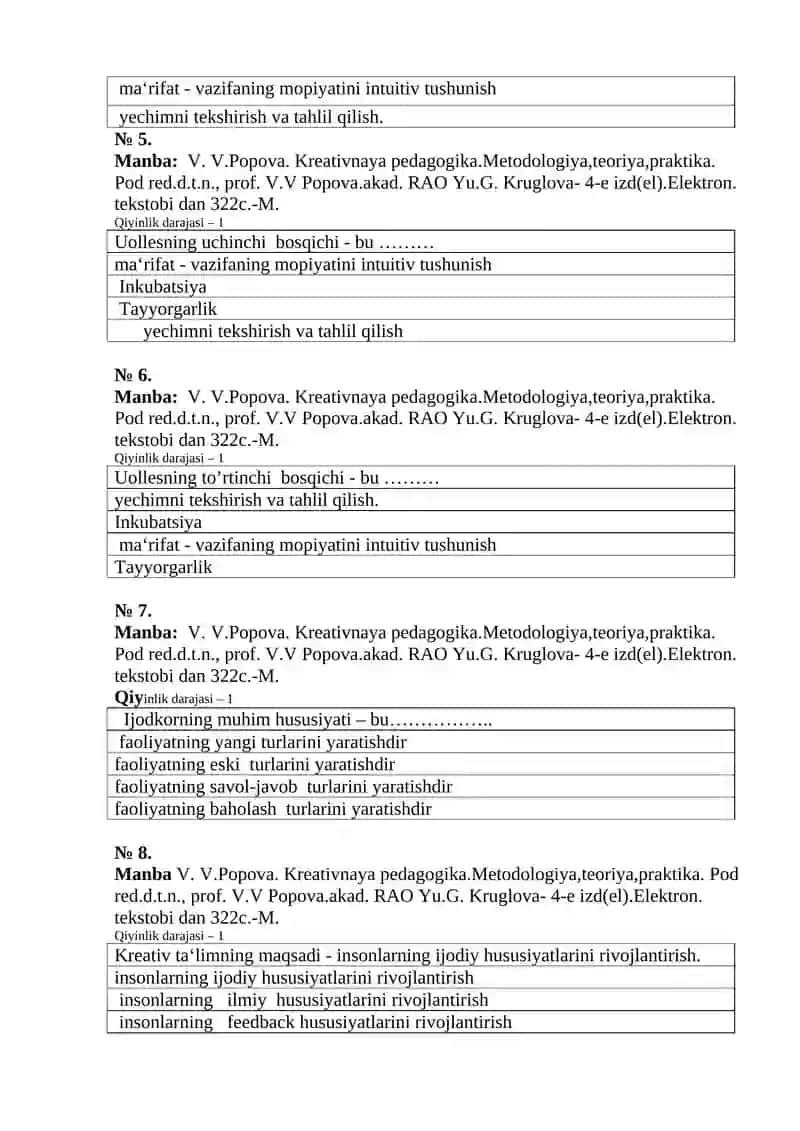 Kreativ Pedagogika amaliy ish 2