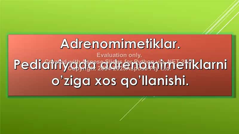 Adrenomimetiklar 2