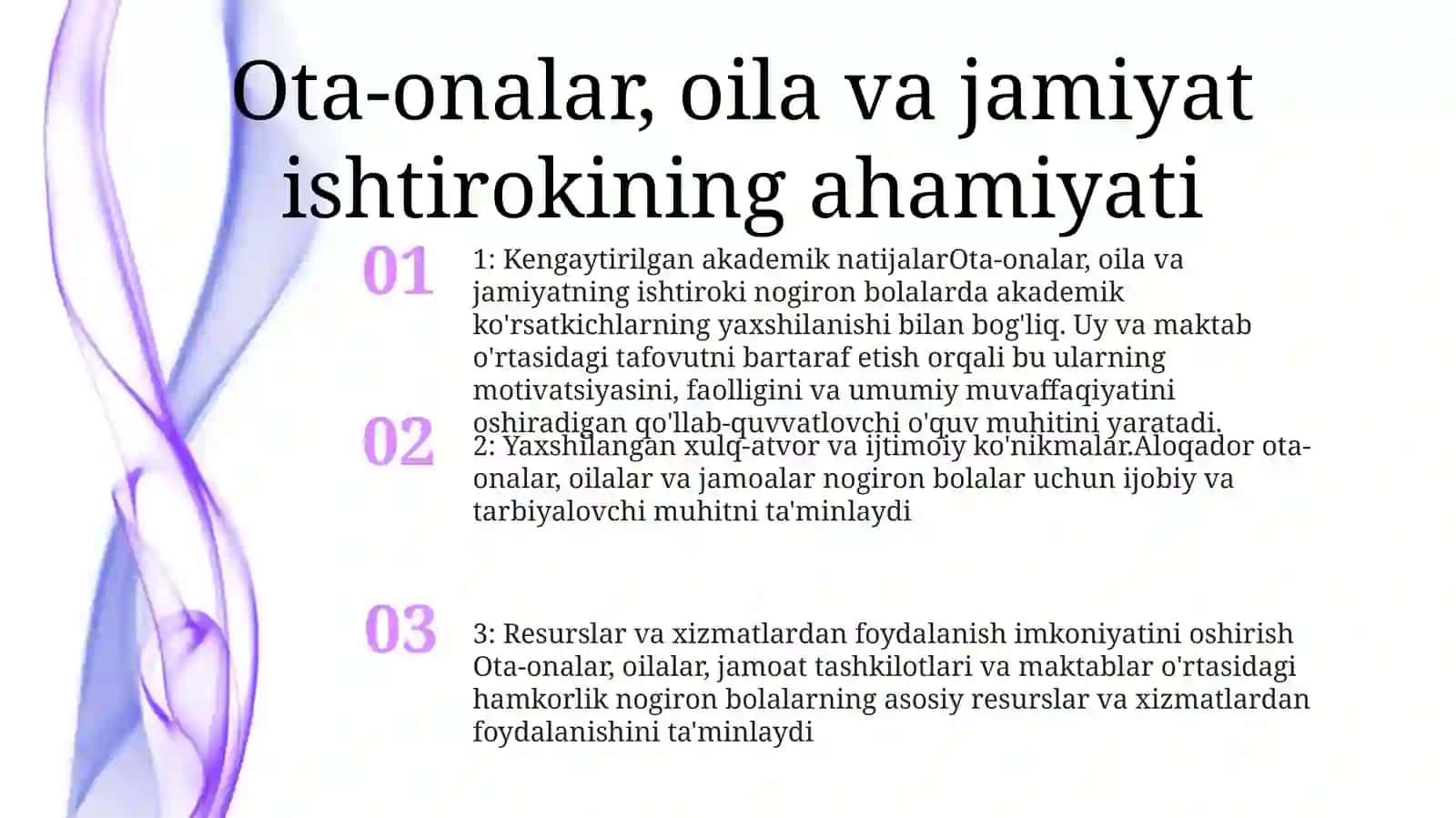 Yordamga Muhtoj BoʻLgan Bolalarni TaʼLim Tizimiga Jalb Etishda Ota Onalar Oila Va JamoatBilanIshlash 2