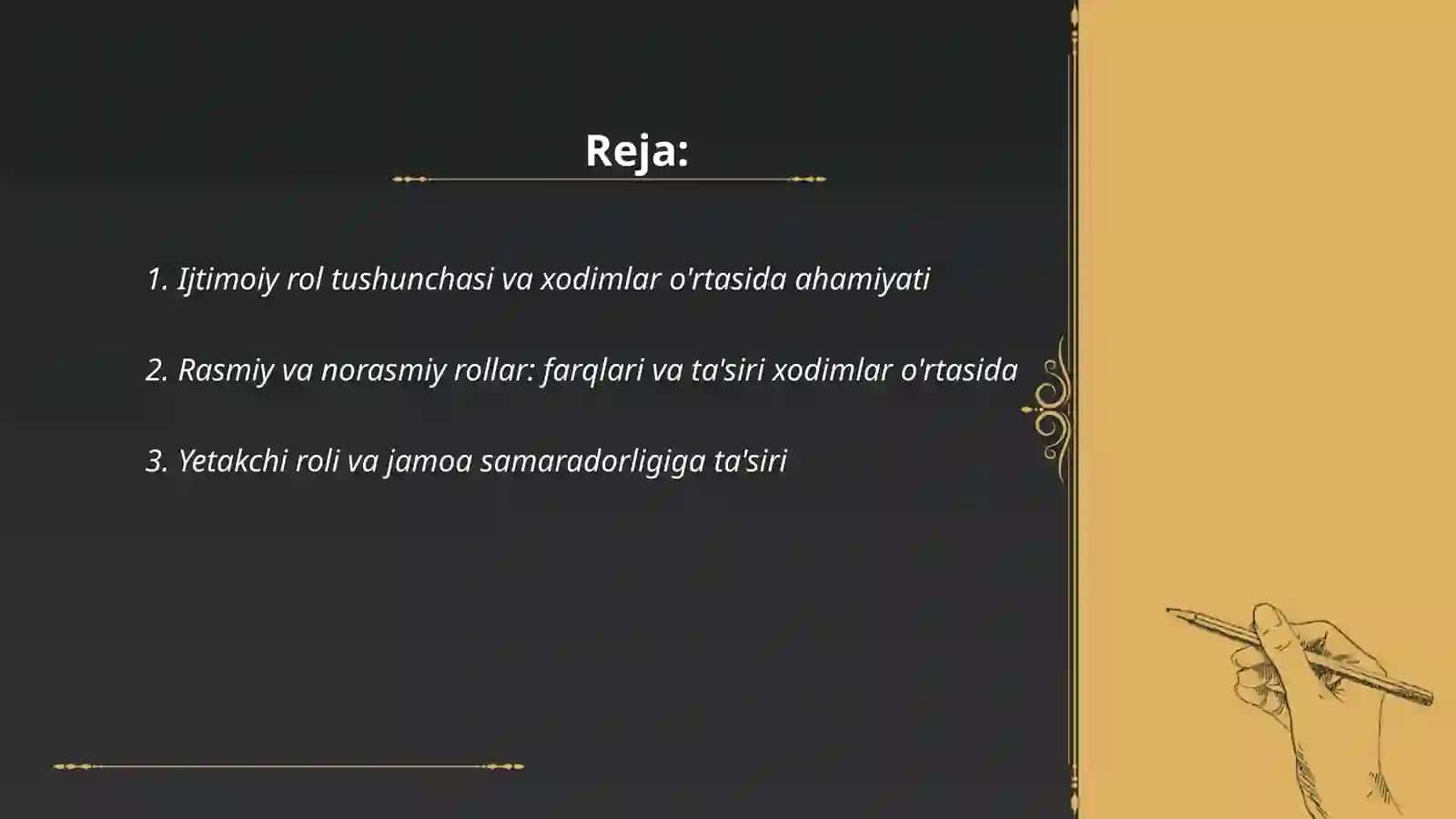 Xodimlar o'rtasida ijtimoiy rollar va ularning ahamiyati 2