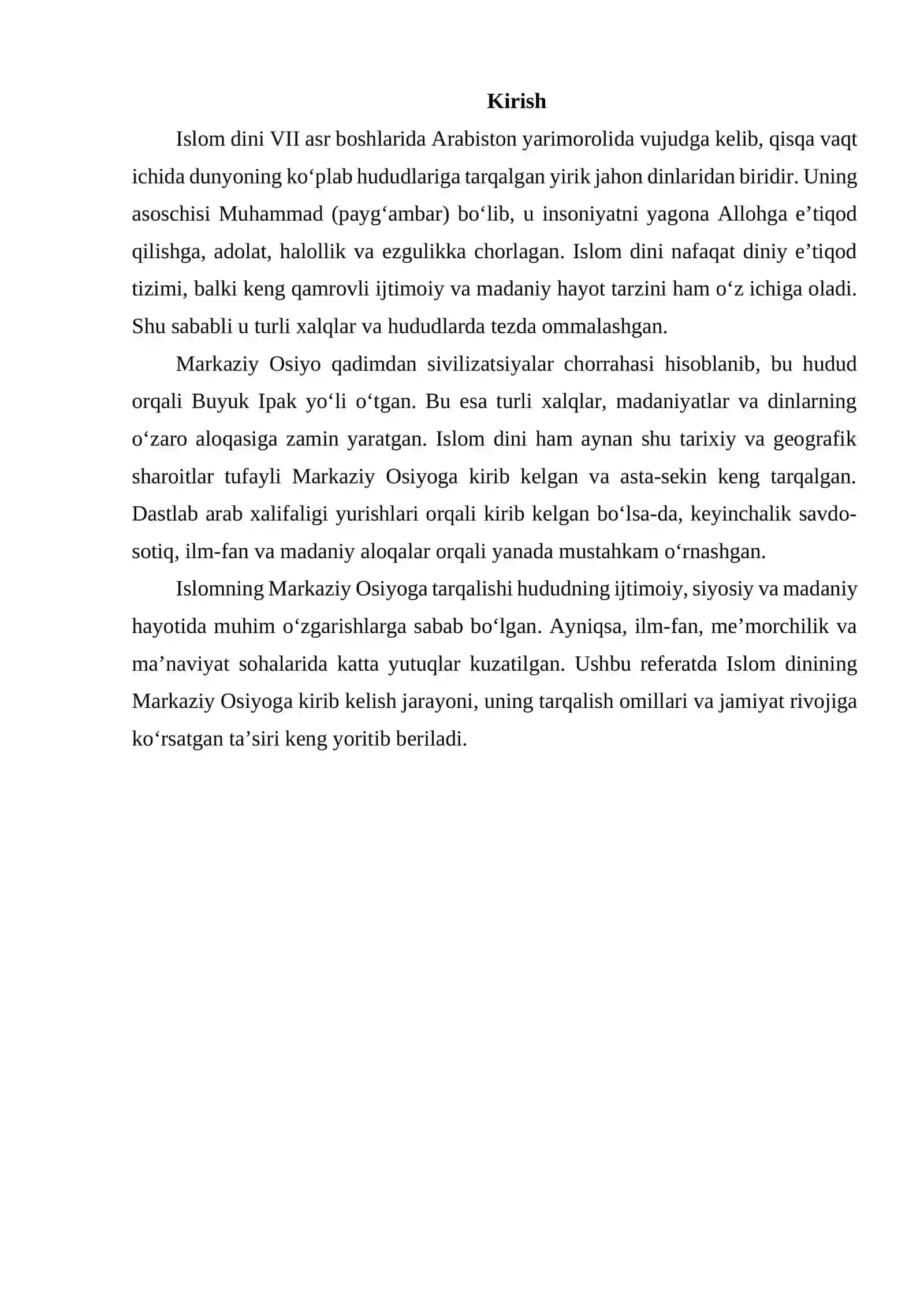 Islom dinining Markaziy Osiyoga tarqalishi 2