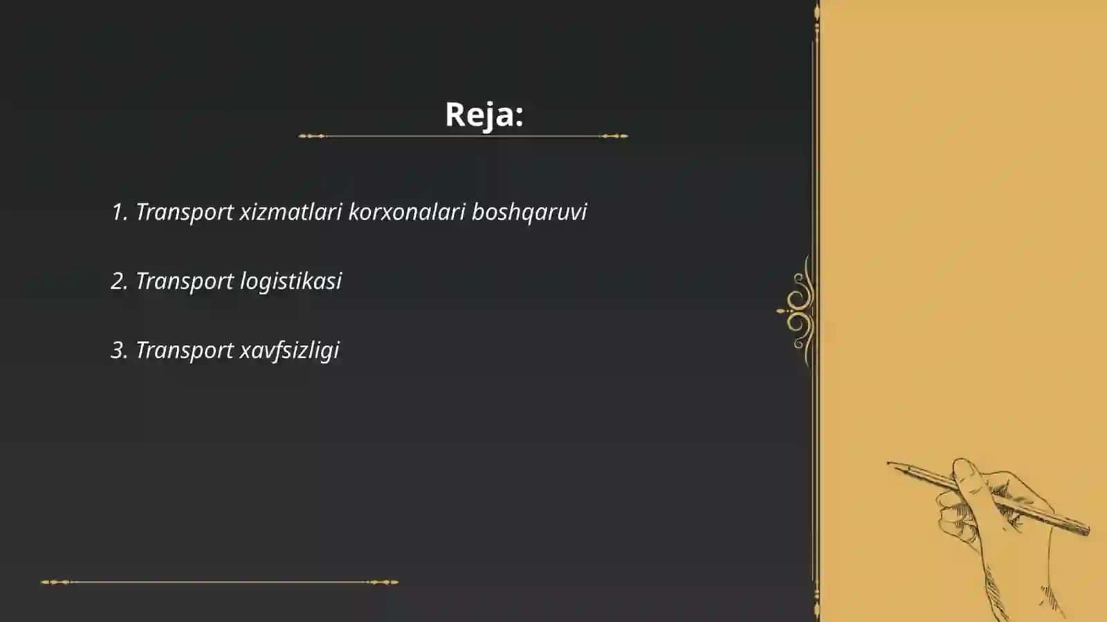 Transport xizmatlari korxonalari boshqaruvi 2
