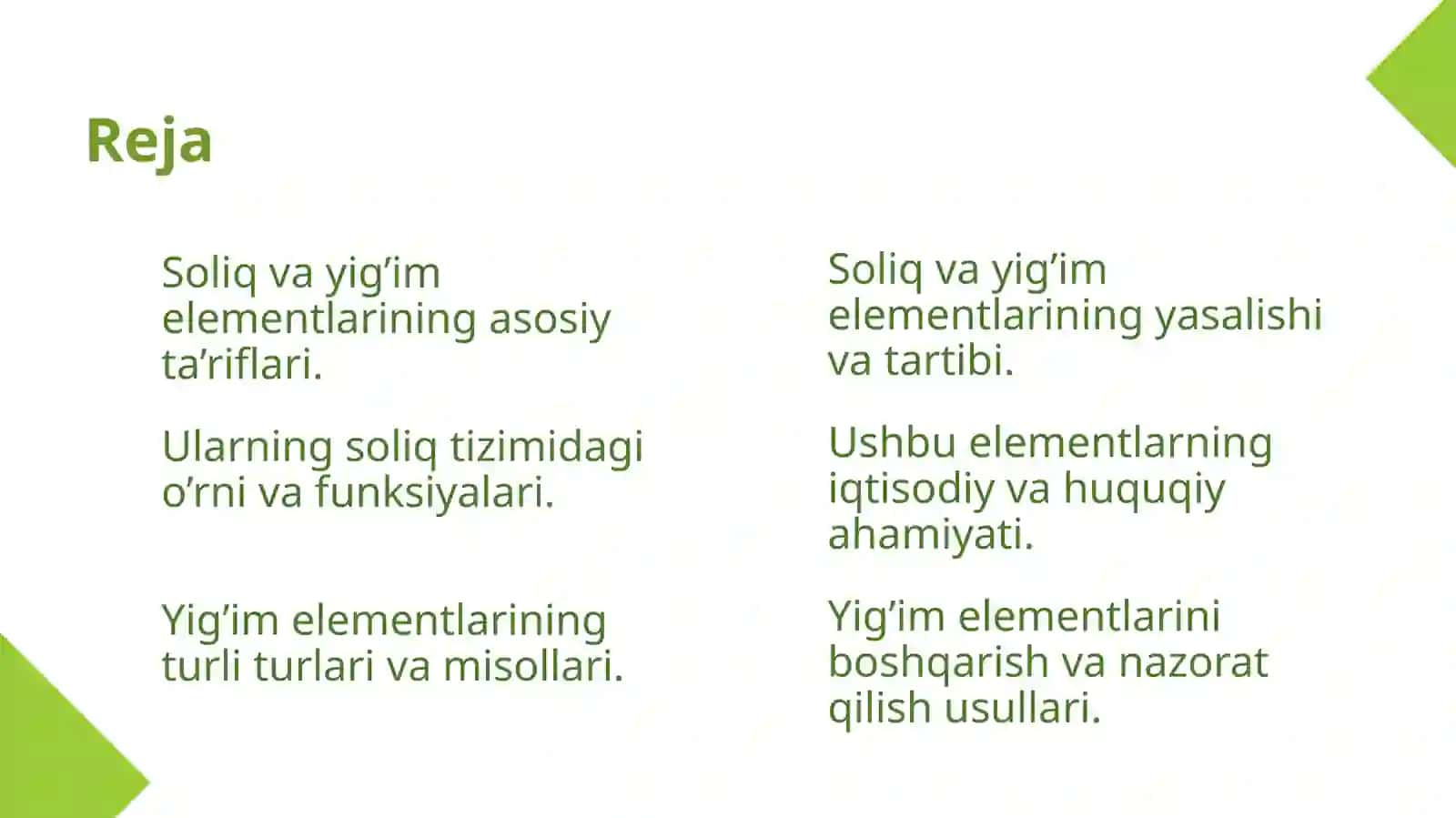 Soliq va yig’im elementlari 2
