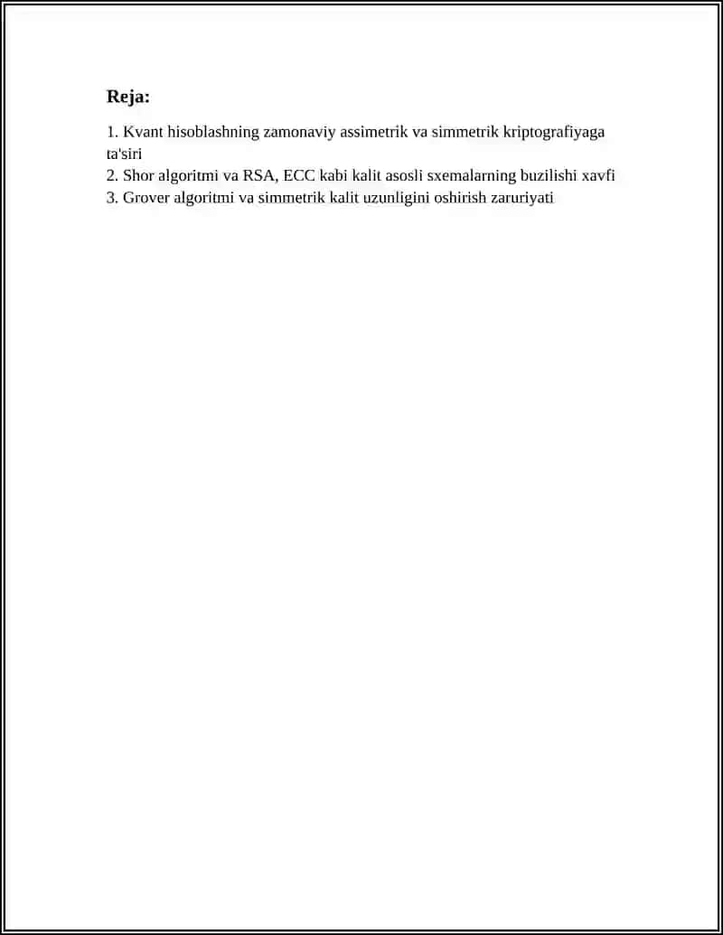 KVANT TEXNOLOGIYALARINING ZAMONAVIY KRIPTOGRAFIYAGA TA'SIRI 2
