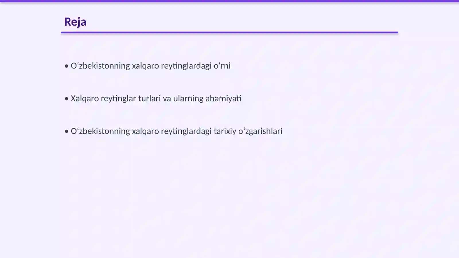 Oʻzbekistonni xalqaro reytinglardagi koʻrsatkichlarini koʻtarishning tarixiy va siyosiy ahamiyati 2