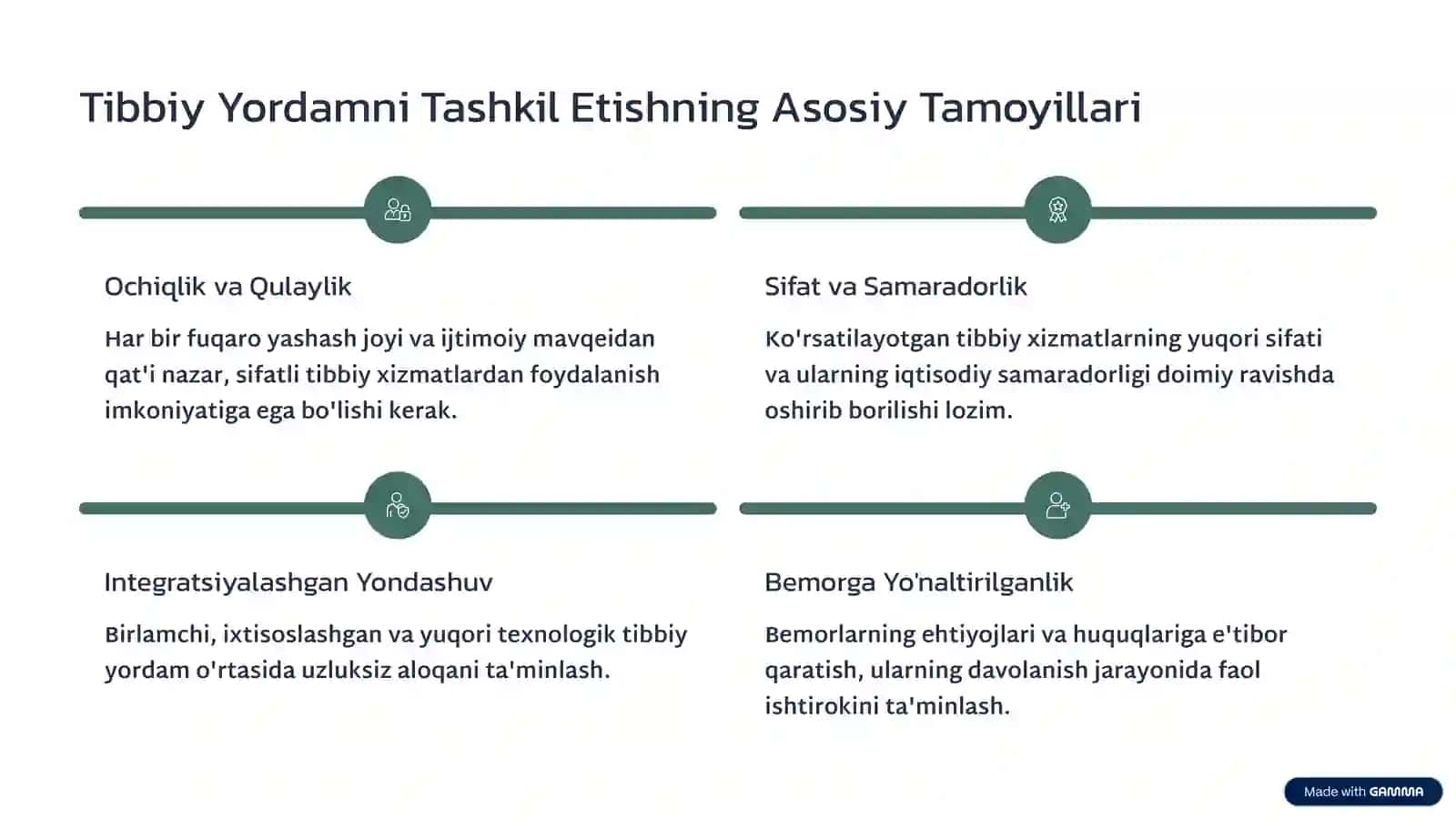 Tibbiy Yordamni Tashkil Etish 2