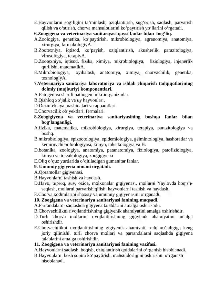 Zoogigena va veterinariya sanitariyasi fanida qanday tekshirish usullari 2