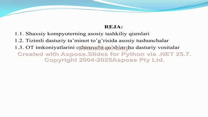 Tizimli Dasturlar Bo‘yicha Tushuncha. Dasturiy Ta’minot Tarkibi. Instrumental Dasturiy Vositalar 2
