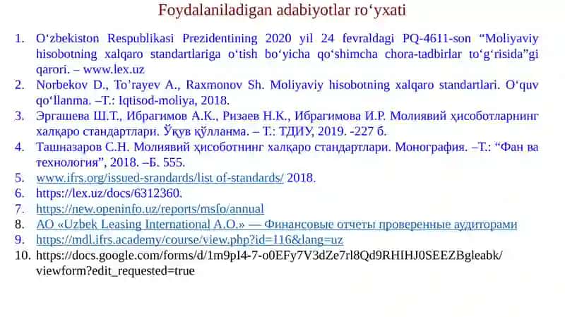 10-сон БҲХС “Ҳисобот давридан кейинги ҳодисалар 2