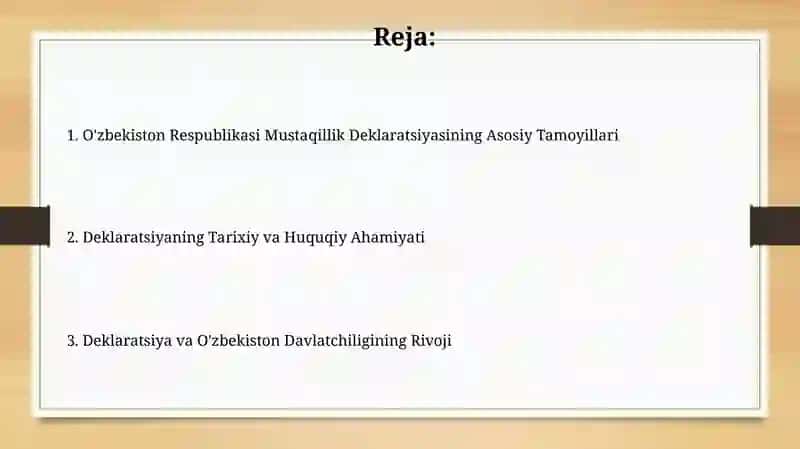 O'zbekiston Davlat mustaqilligining e'lon qilinishi va tarixiy axamiyati 2