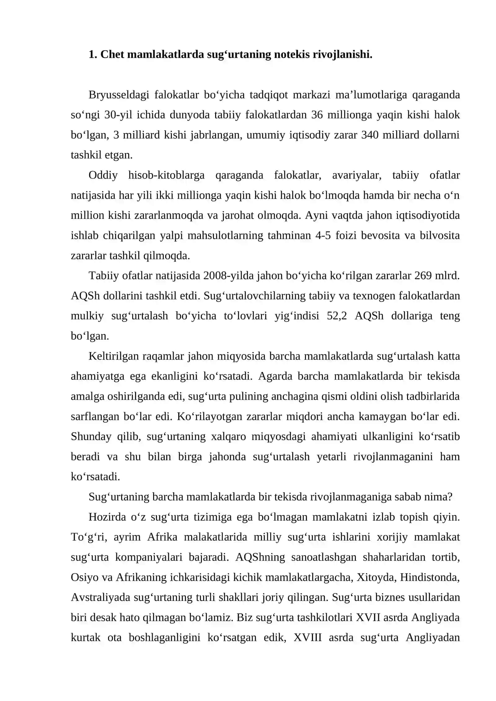 Jahon Mamlakatlari Sug‘urta Tizimi 2