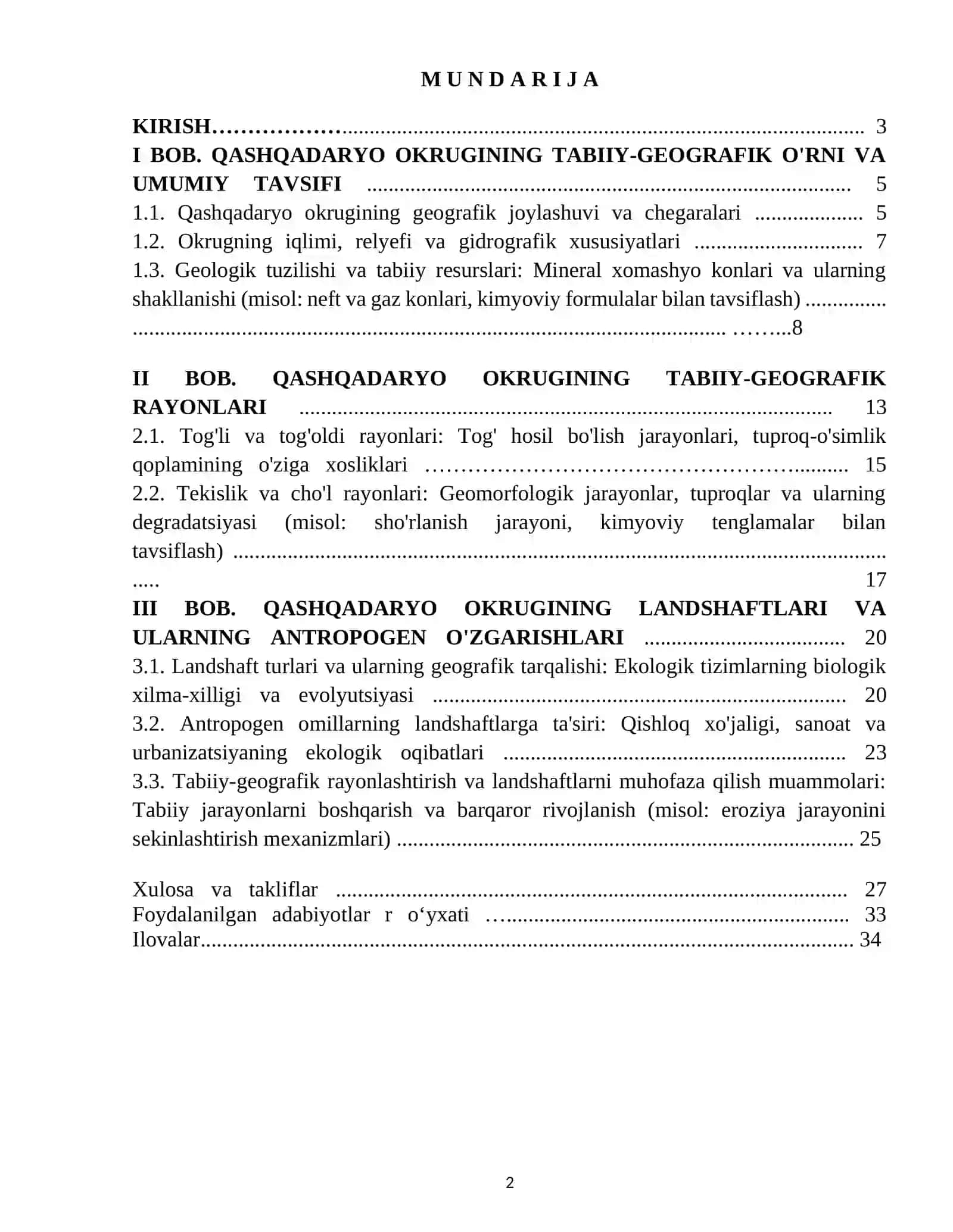 Qashqadaryo okrugi tabiiy geografik rayonlari va landshaftlari 2