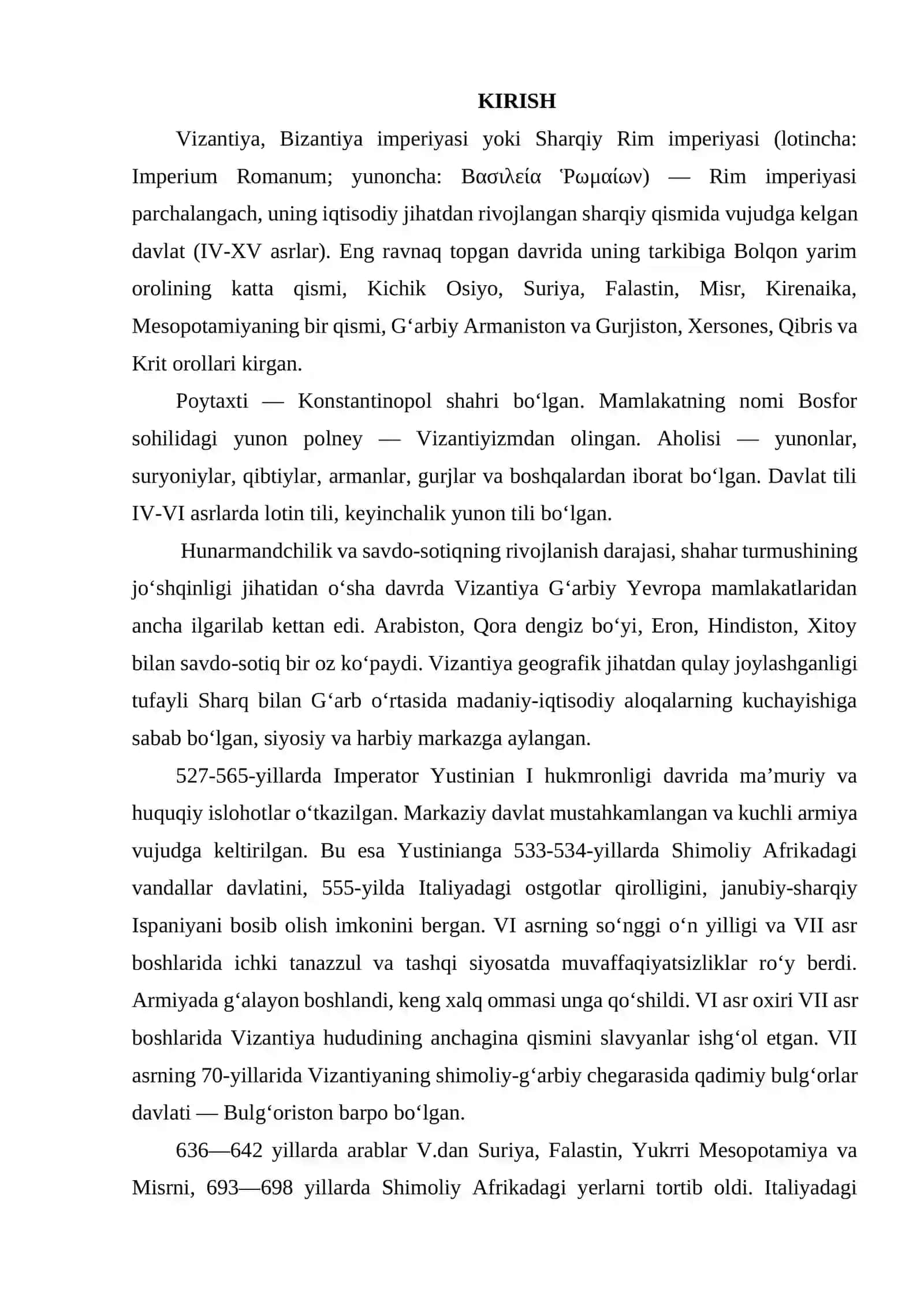 VIZANTIYA IMPERIYASI MADANIYATI TARIXIGA OID ILMIY TADQIQOTLAR 2