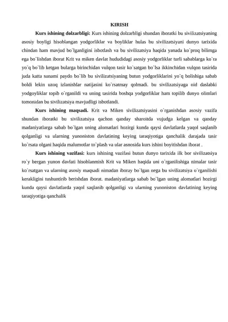 Qadimgi Yunoniston tarixiga kirish va Kirit Miken jamiyati 2