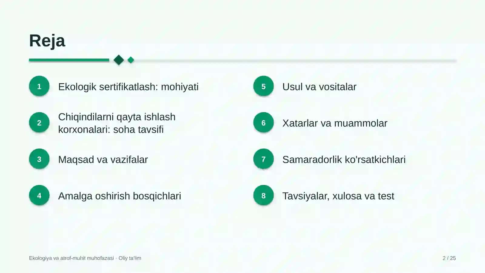 Chiqindilarni qayta ishlash korxonalarida ekologik sertifikatlash 2