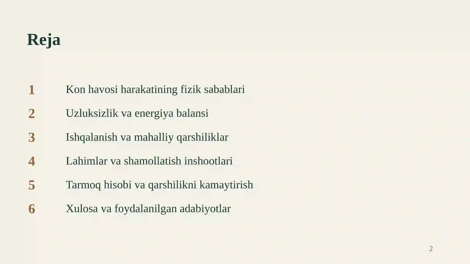 Kon havosining harakati Shamollatish inshootlarida gidrodinamik qarshiliklar Oqim, bosim va energiya yo‘qotilishi 2
