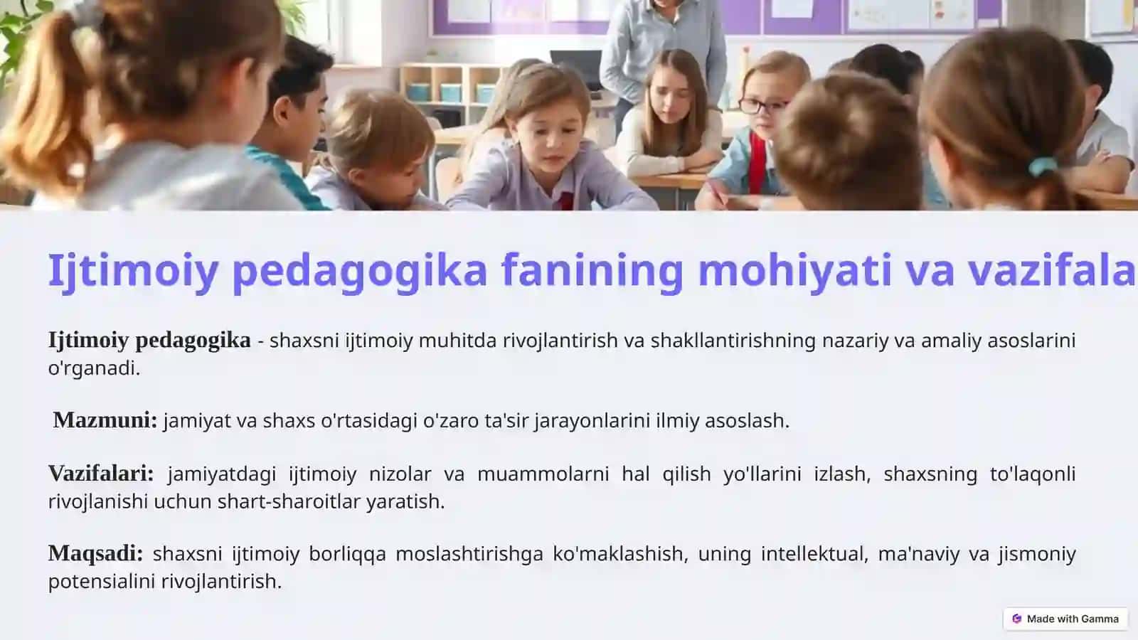 Ijtimoiy pedagogika fanining kategoriyalari va tamoyillari 2