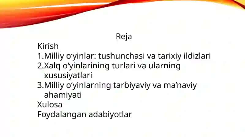 Xalq milliy o'yinlari va ularni tarbiyaviy ahamyati. 2