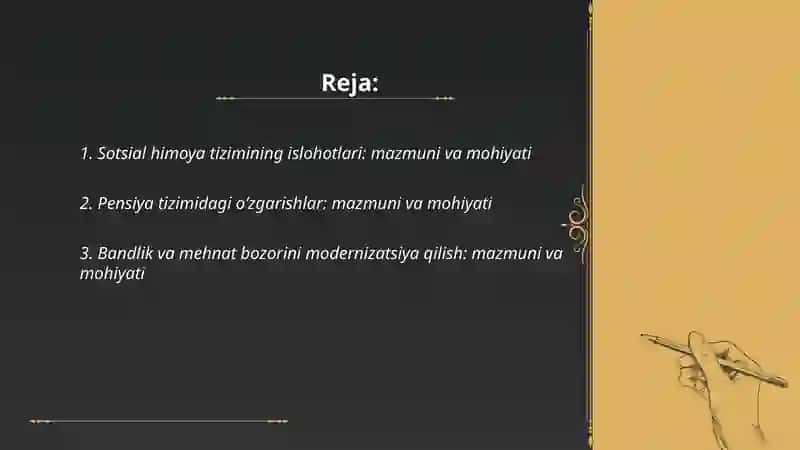 Oʻzbekistonda ijtimoiy sohada amalga oshirilayotgan òzgarishlar mazmun va mohiyati 2