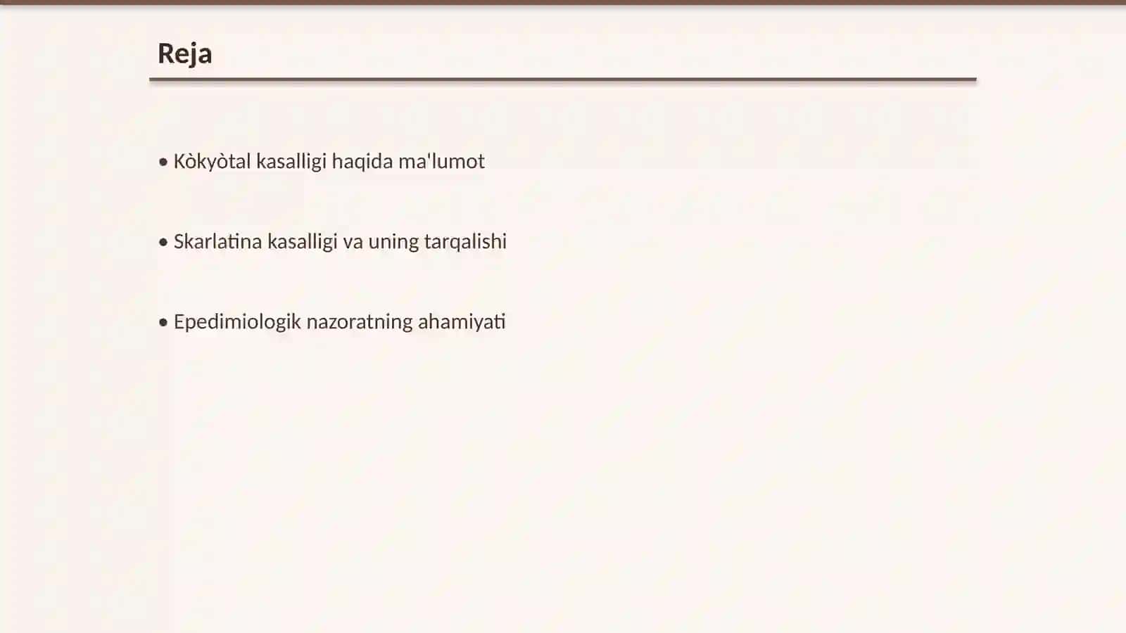 Kòkyòtal kasalligi ustidan epedimiologik nazorat 2