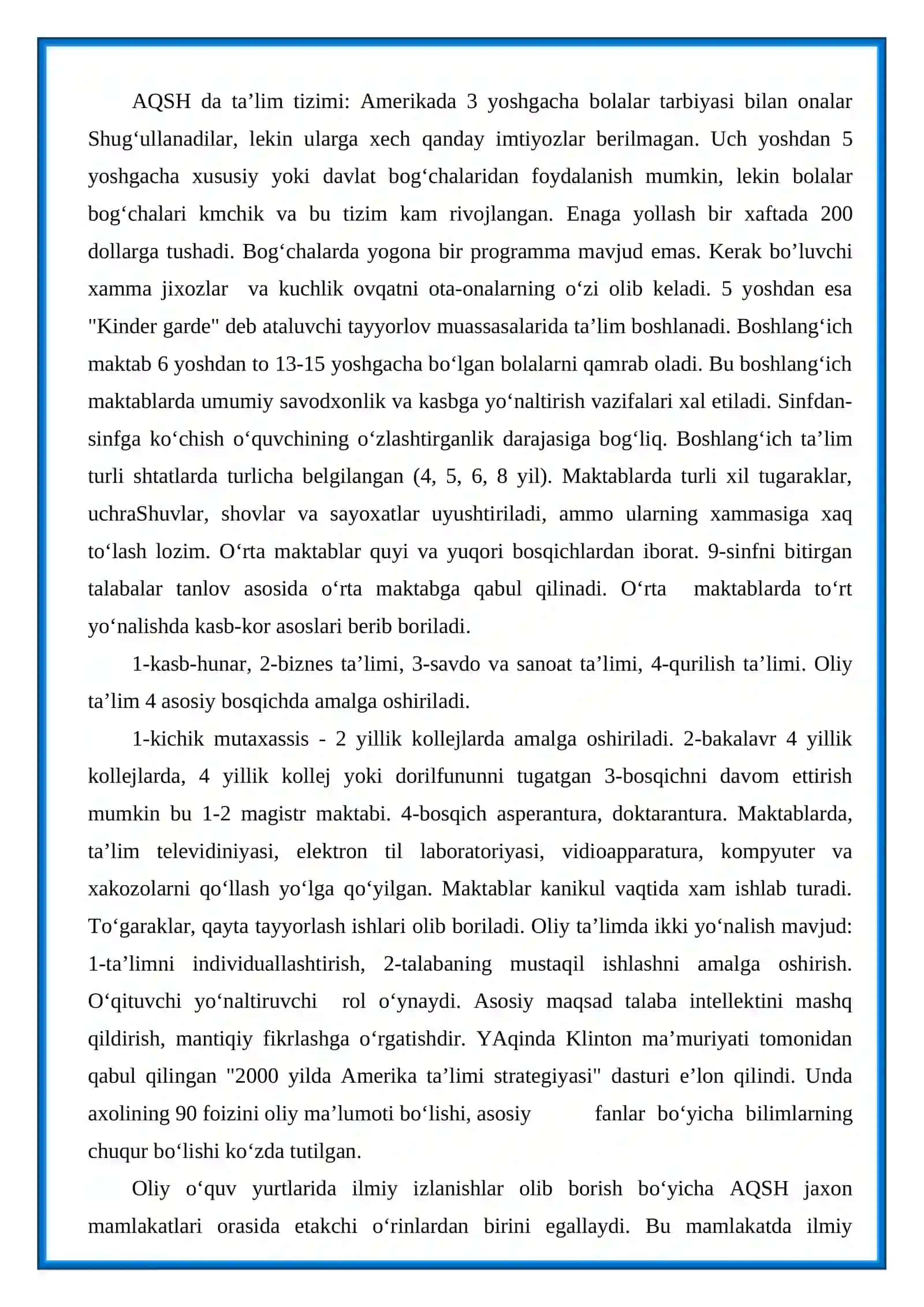 XX Asr Jahon Ta’lim Tizimidagi Global Tendensiyalar 2