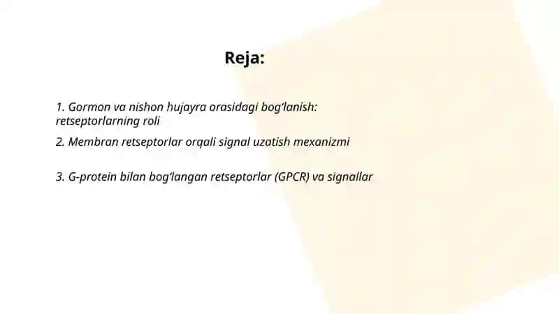Gormonlarning nishon hujayralarga ta‘sir mexanizmi 2