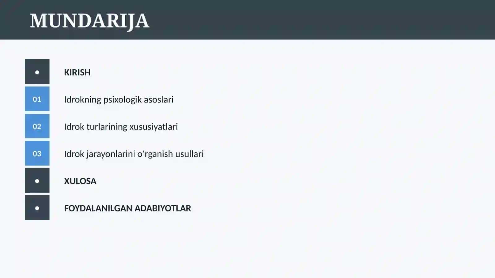 IDROK VA UNING TURLARI 2