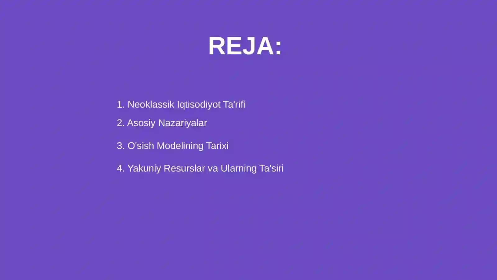Neoklassik iqtisodiyot o'sish modelari 2