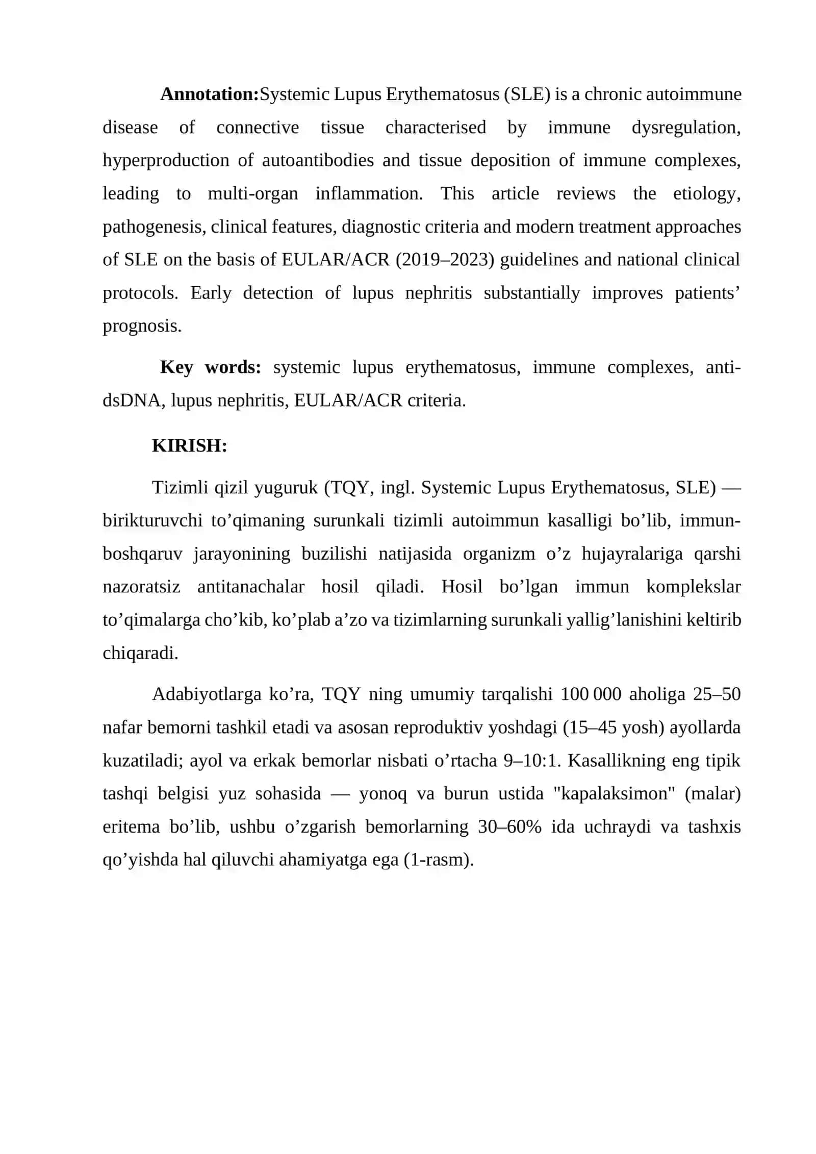 TIZIMLI QIZIL YUGURUK KASALLIGIDA 2