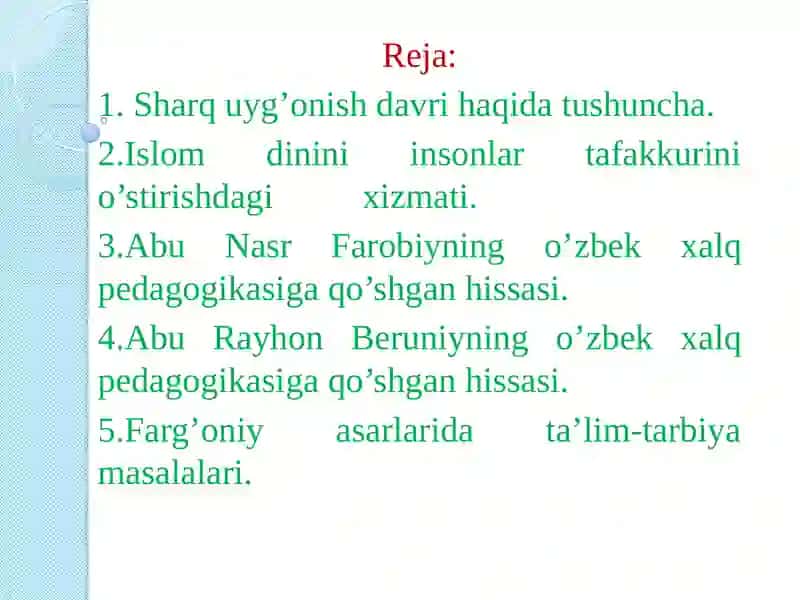 Sharq uyg‘onish davri va unda ta’lim-tarbiya masalalari 2