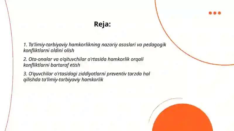 Ta'limiy-tarbiyaviy hamkorlik -pedagogik konfiktlarni yechishning samarali shakli 2