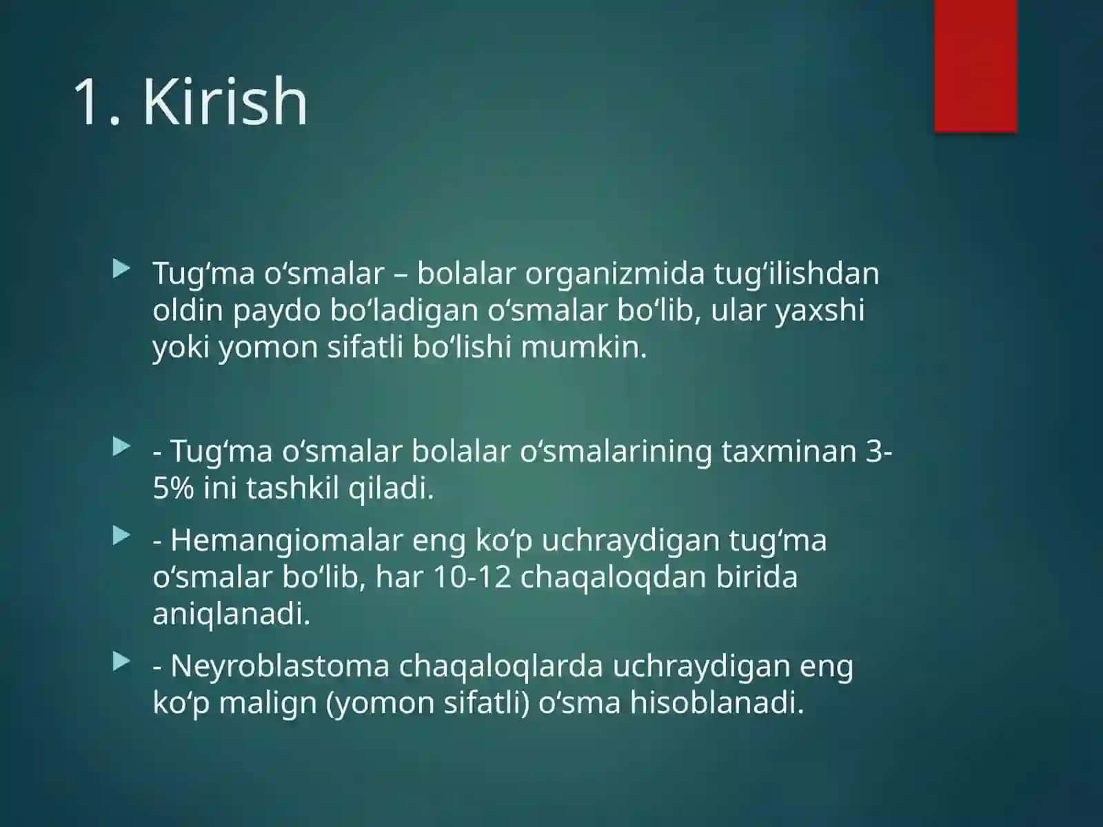 BOLALAR XIRURGIYASIDA TUG‘MA O‘SMALAR 2
