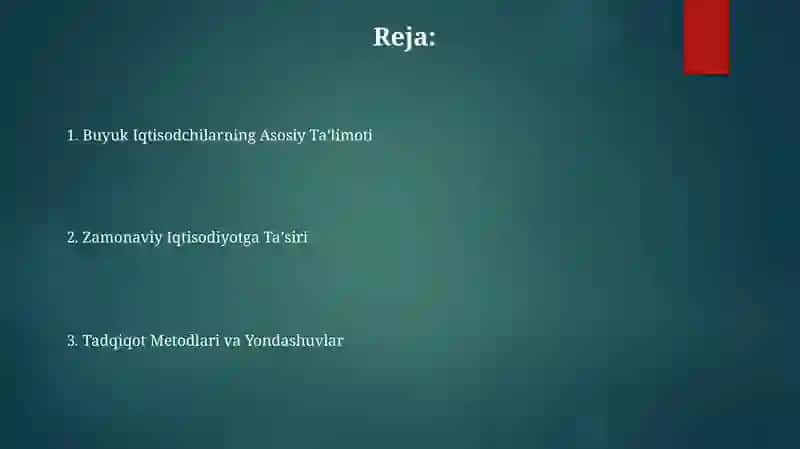 Buyuk Iqtisodchilarning Asosiy Taʼlimoti 2
