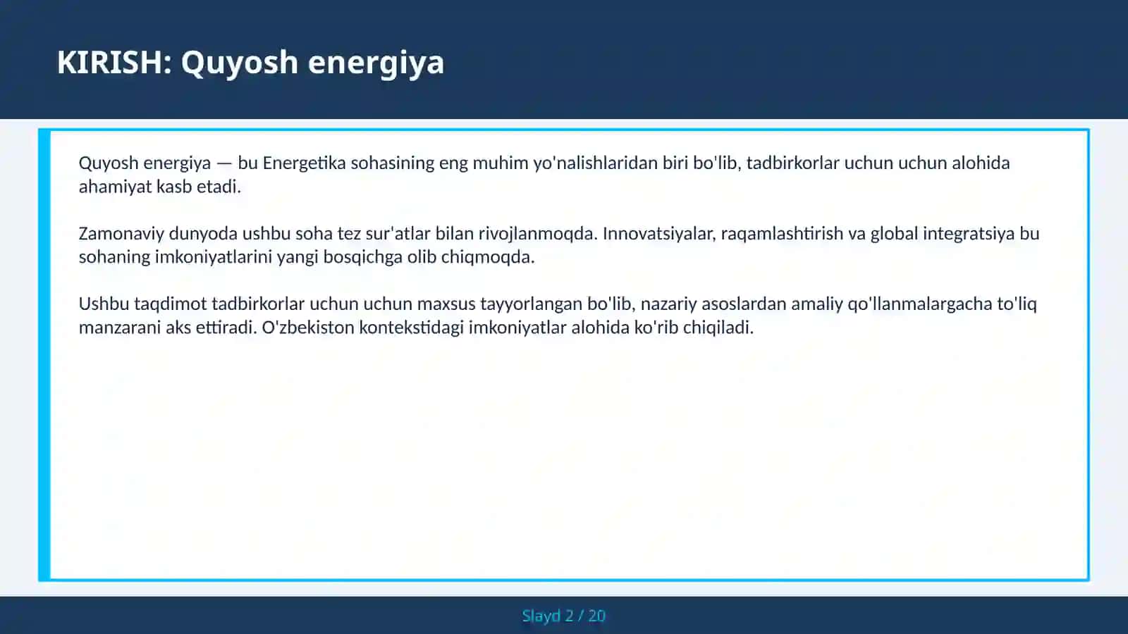 Quyosh energiya 2