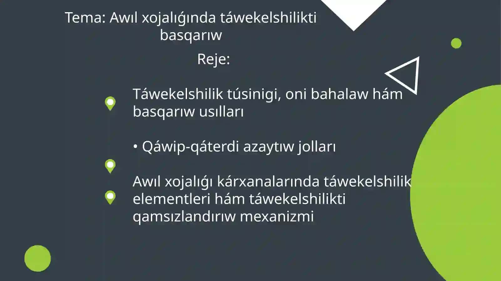 Awıl xojalıǵındatáwekelshiliktibasqarıw 2