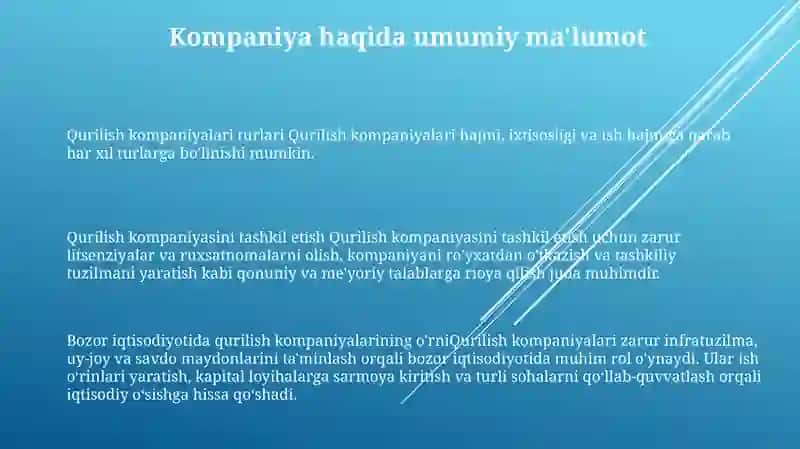 Qurilish Korxonasi Bozor Iqtisodiyotining Subyekti Sifatida 2