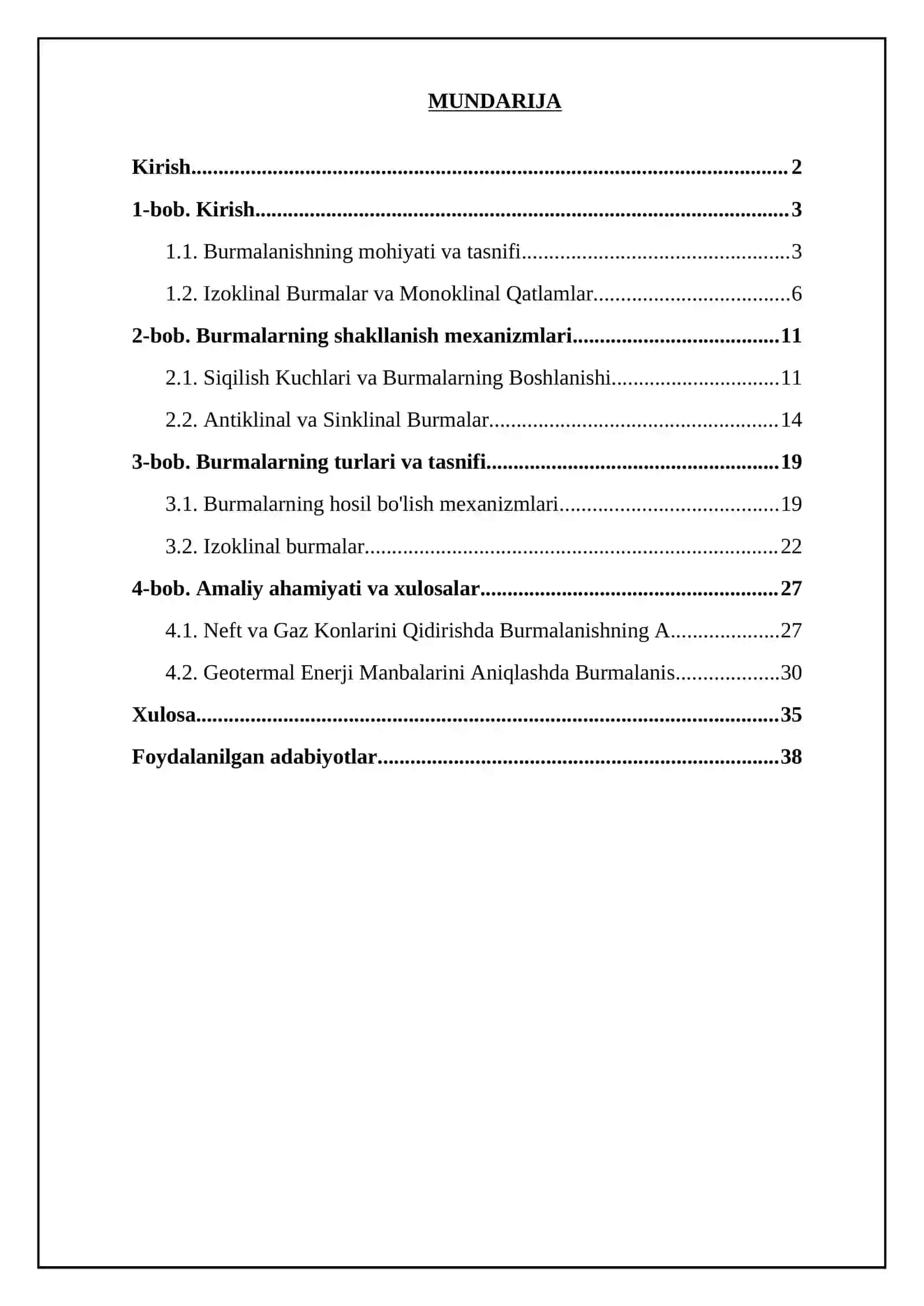 Tog' jinslarning burmalar shaklida yotishi (plikativ dislokatsiya) 2