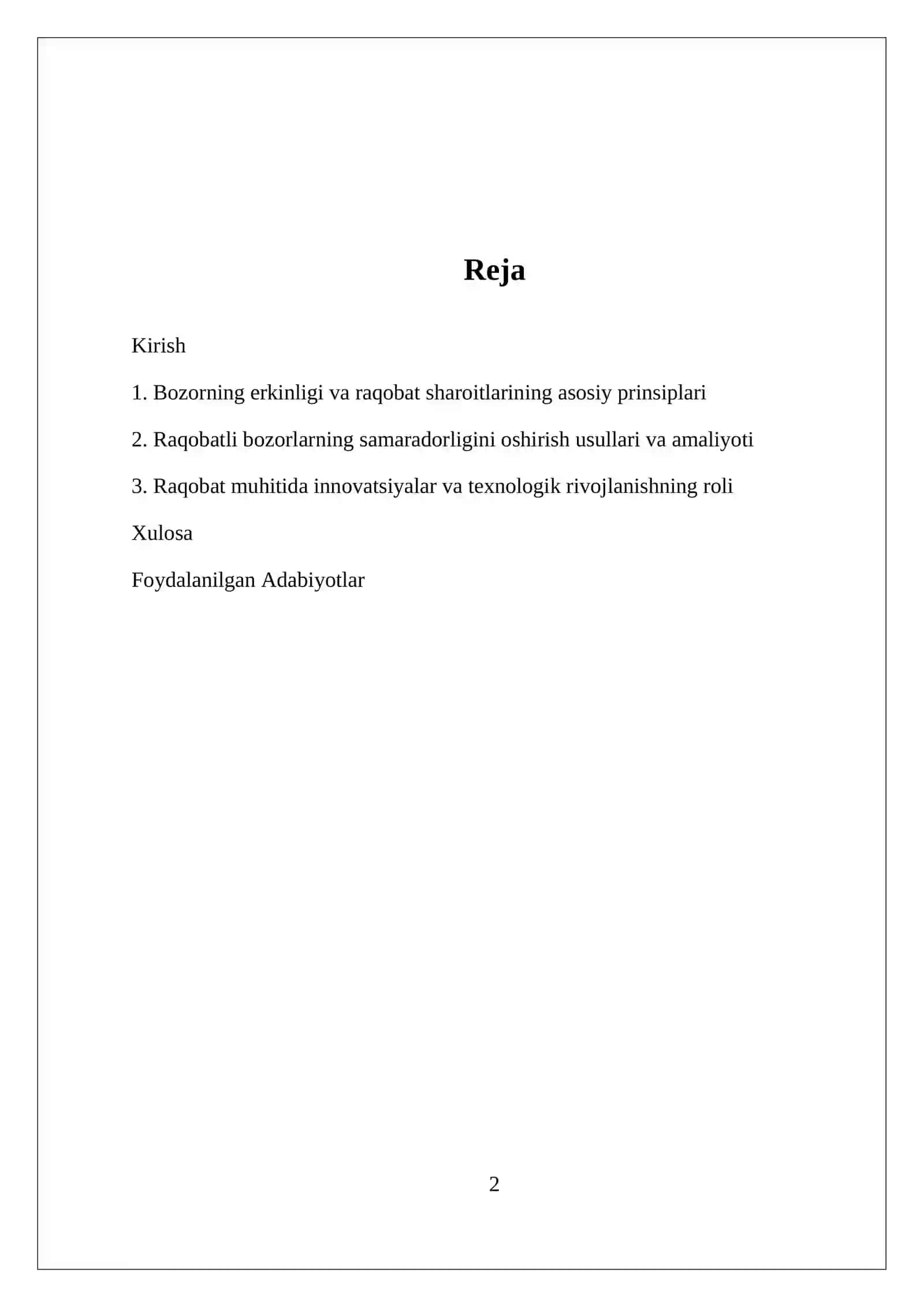 Raqobatlashgan bozor samaradorligi 2