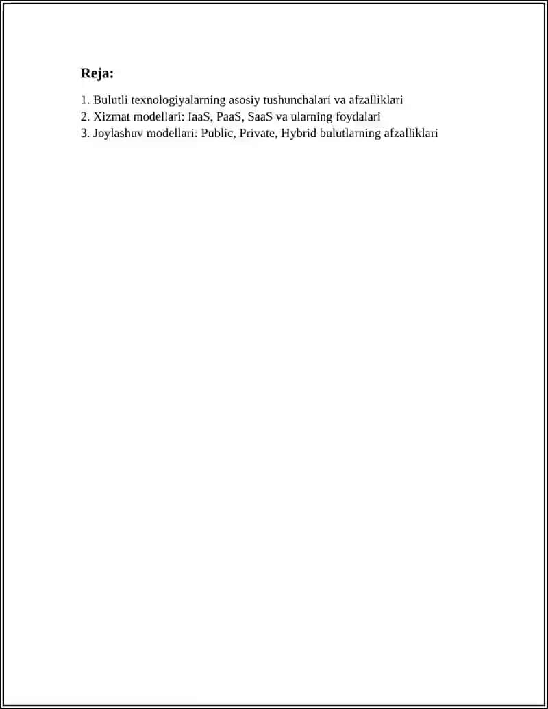 Bulutli texnologiyalar (Cloud Computing) 2